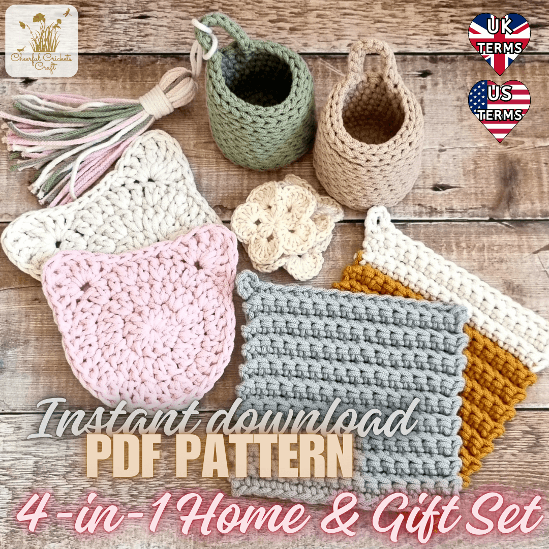 crochet project: 4-in-1 home decor set