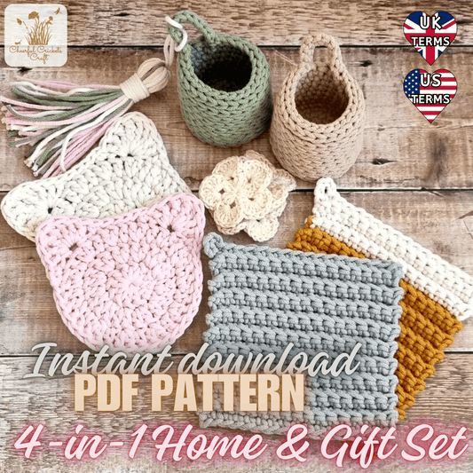 crochet project: 4-in-1 home decor set