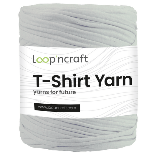 recycled cotton t-shirt yarn in ash