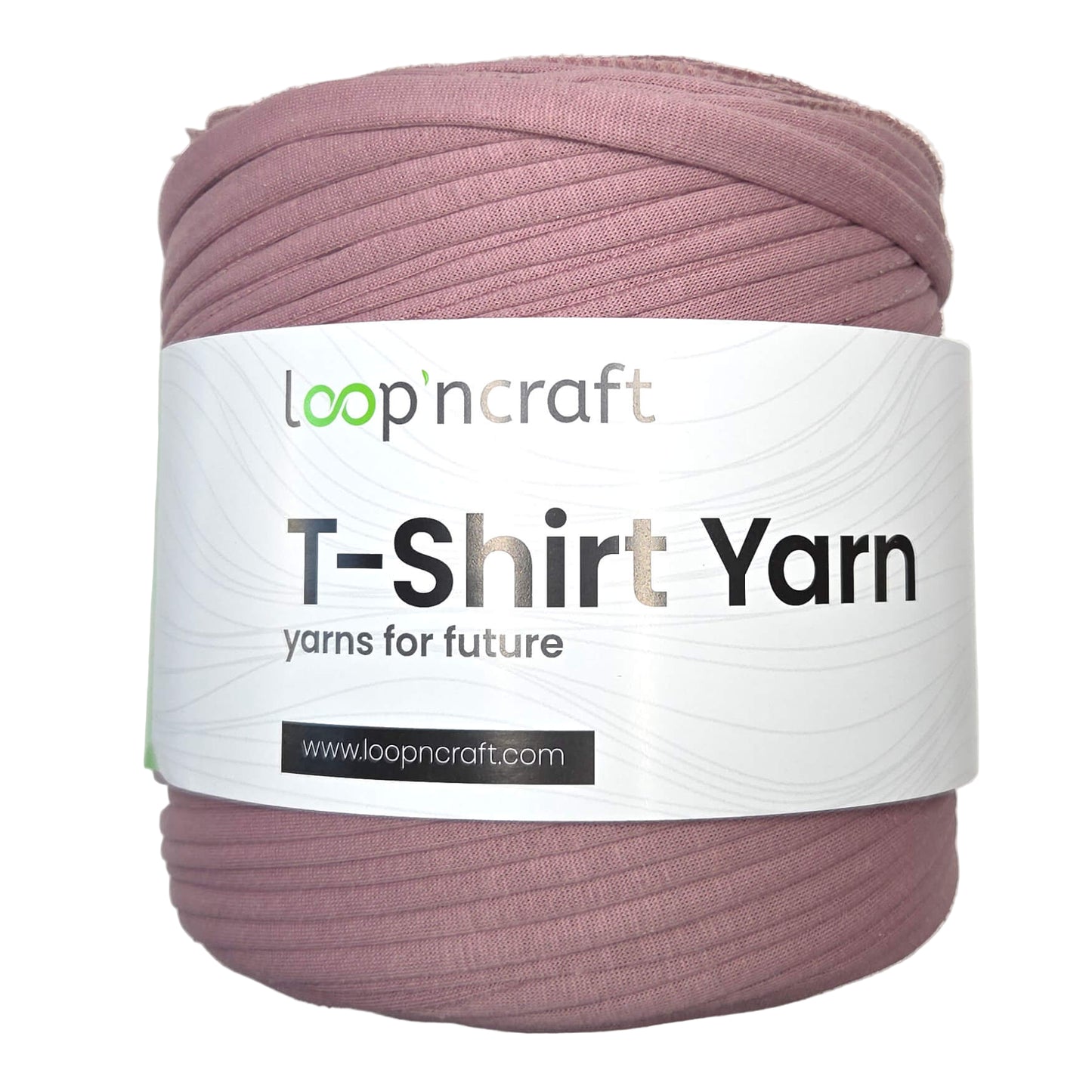 recycled cotton t-shirt yarn in aurora purple