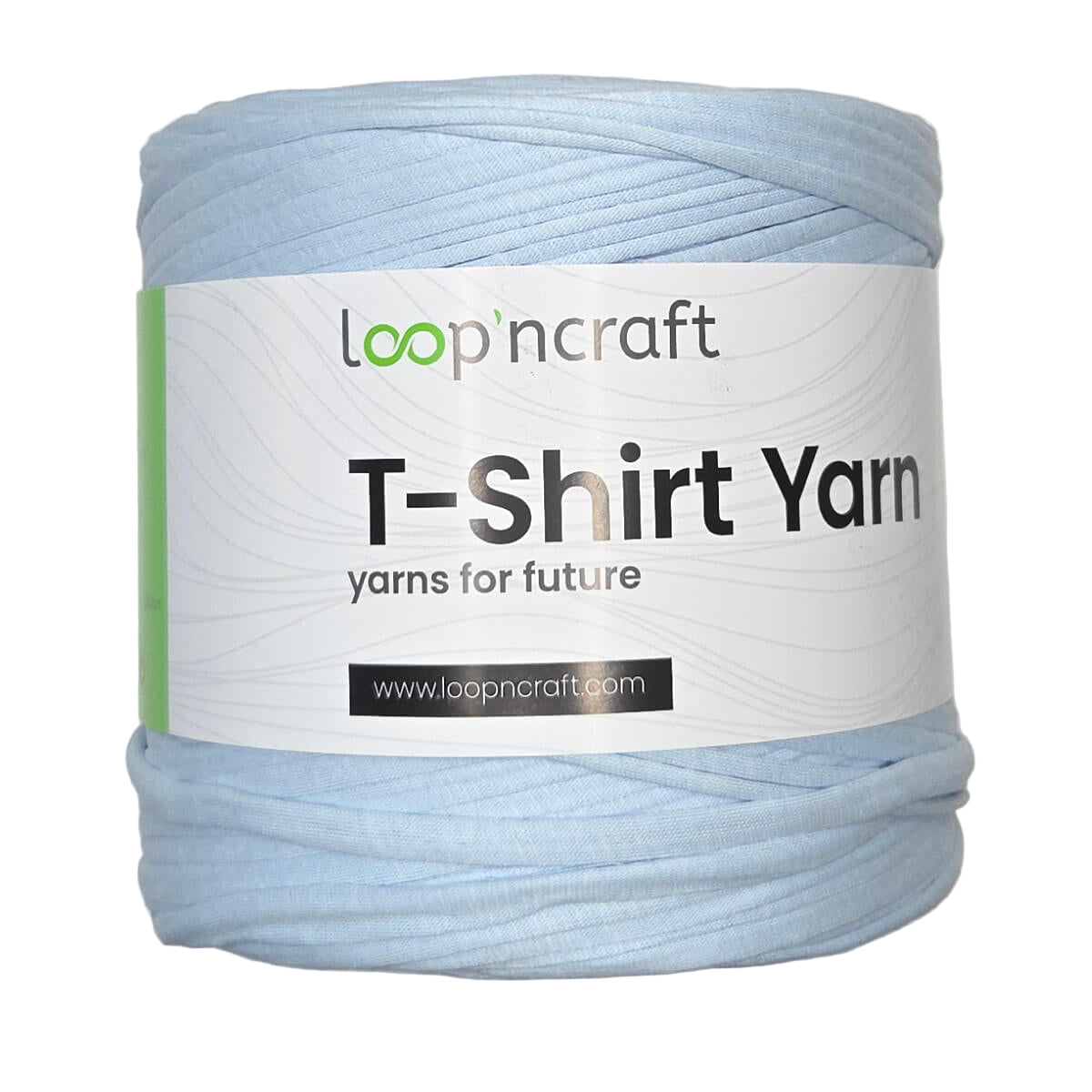 recycled cotton t-shirt yarn in light blue