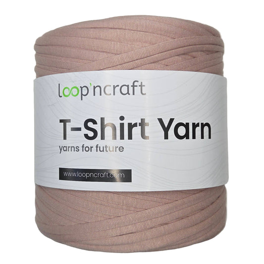 recycled cotton t-shirt yarn in beige