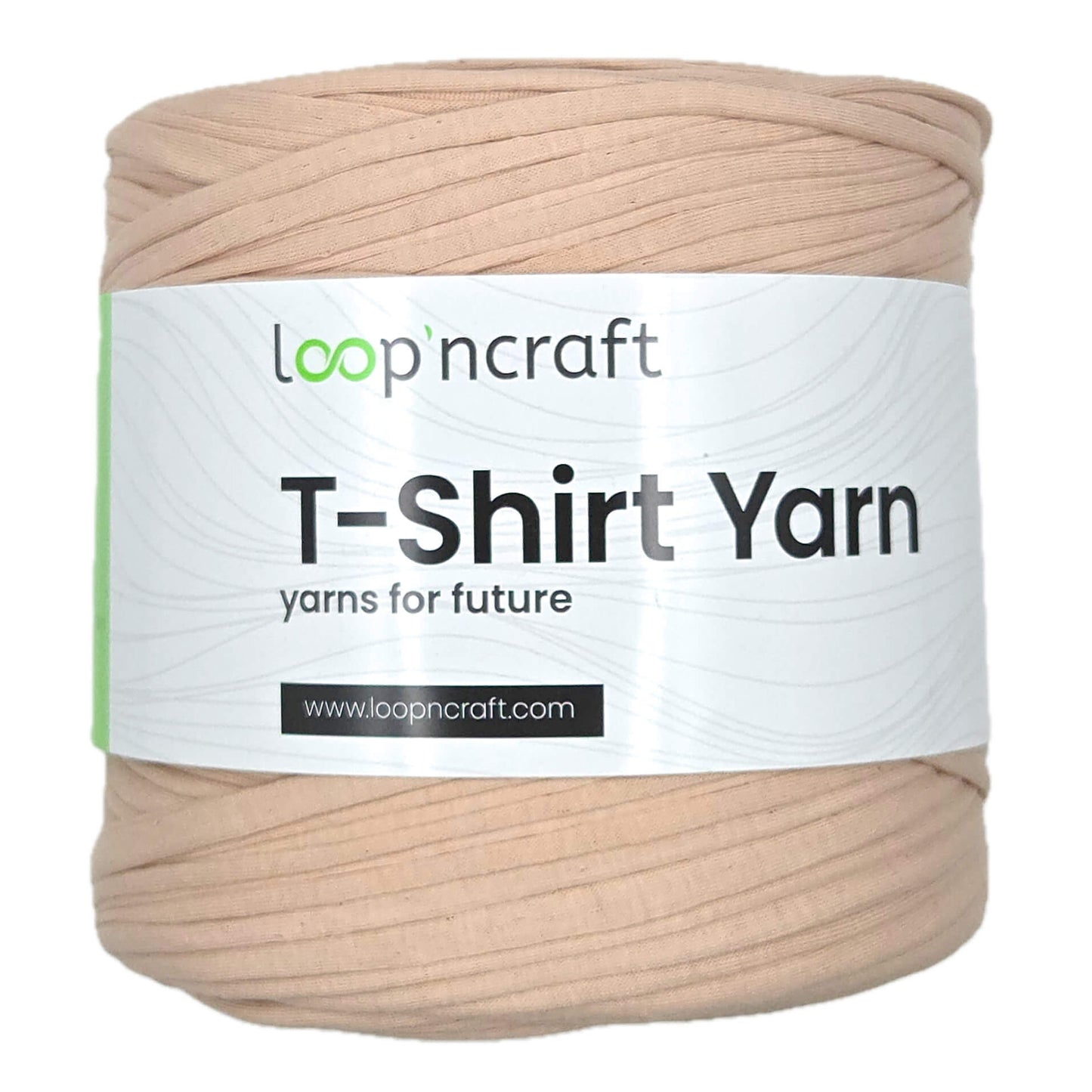recycled cotton t-shirt yarn in beige