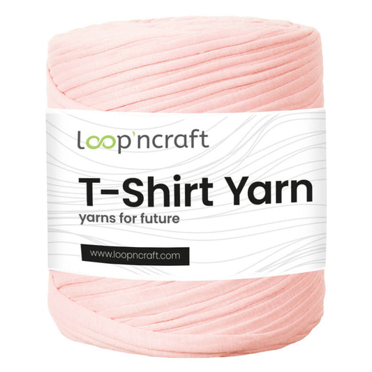 recycled cotton t-shirt yarn in blush