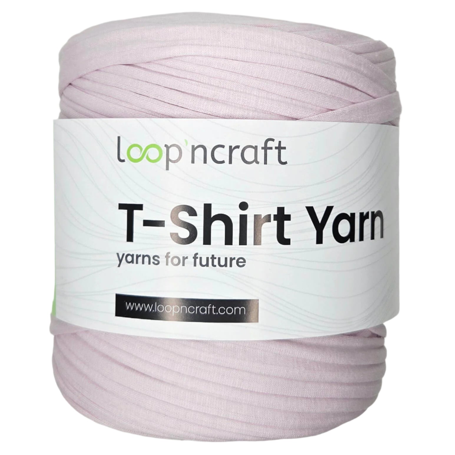 recycled cotton t-shirt yarn in cream pink