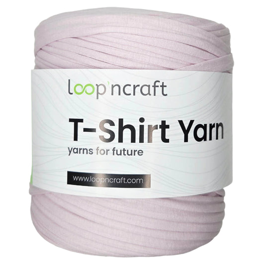 recycled cotton t-shirt yarn in cream pink