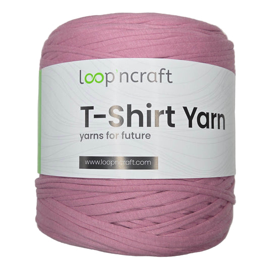 recycled cotton t-shirt yarn in dusty lilac