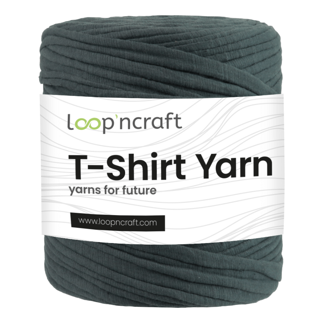 recycled cotton t-shirt yarn in graphite