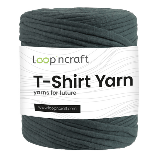 recycled cotton t-shirt yarn in graphite