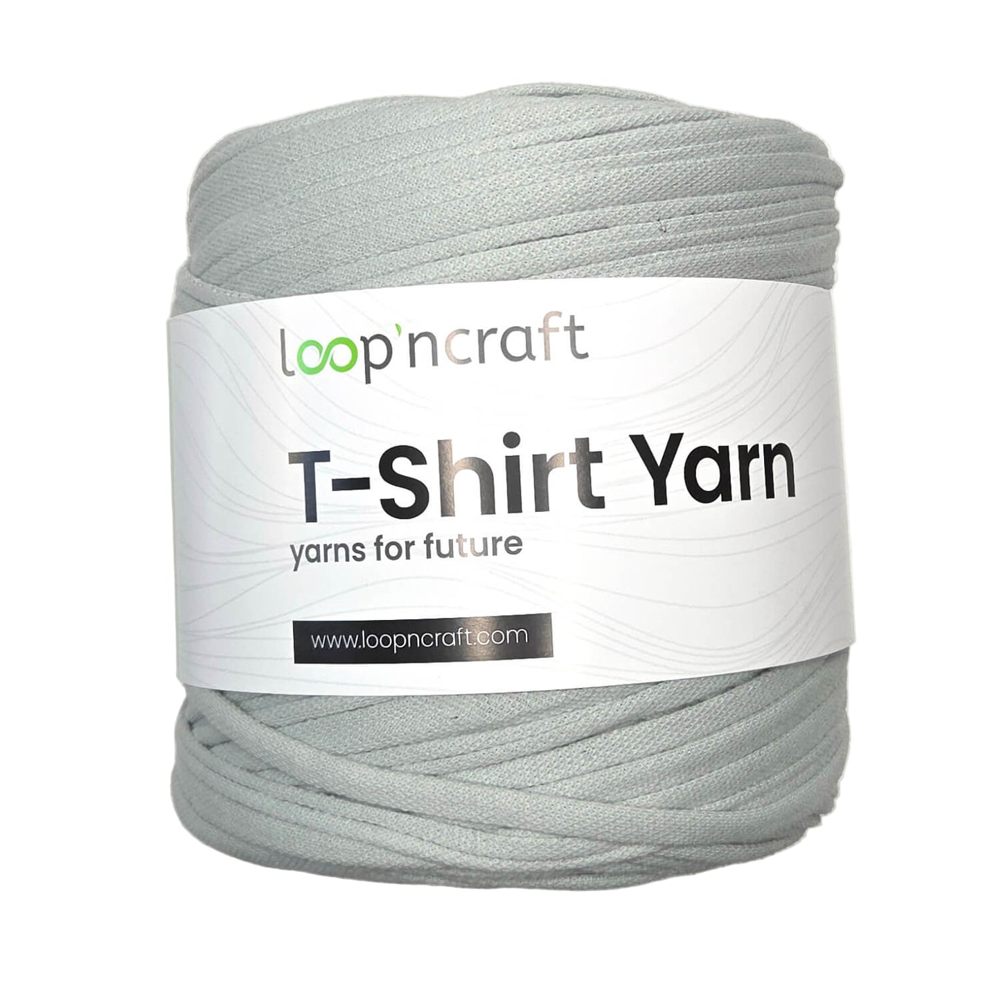 recycled cotton t-shirt yarn in green smoke