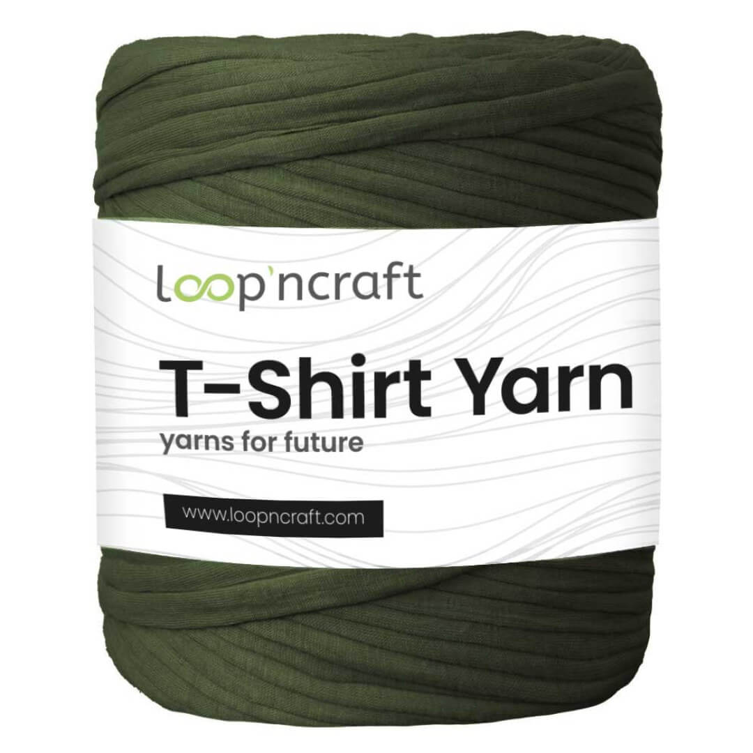 recycled cotton t-shirt yarn in khaki