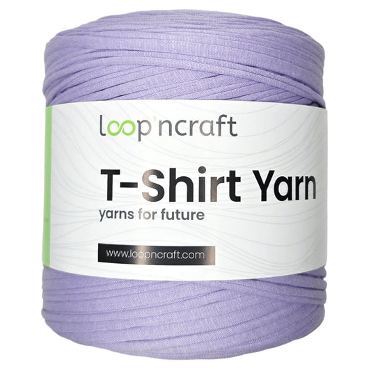 recycled cotton t-shirt yarn in lavender