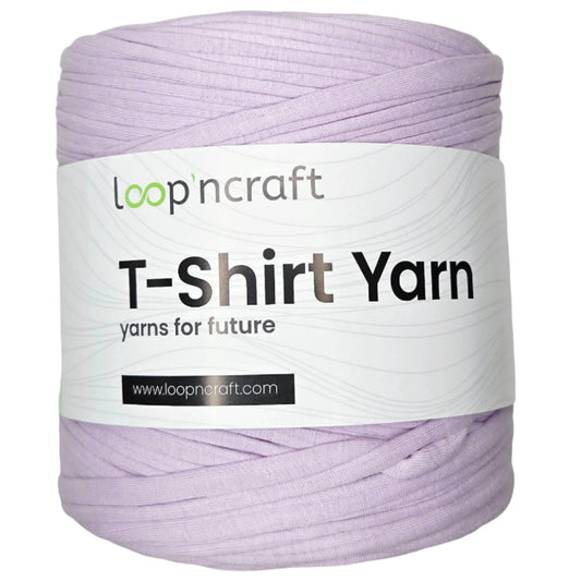 recycled cotton t-shirt yarn in lilac