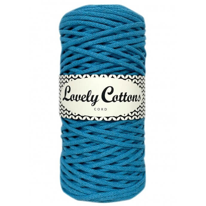 lovely cottons braided 3mm cord - azure