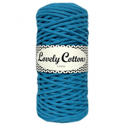 lovely cottons braided 3mm cord - azure