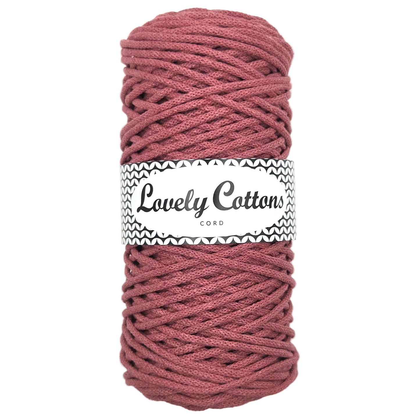 lovely cottons braided 3mm cord - dusty rose