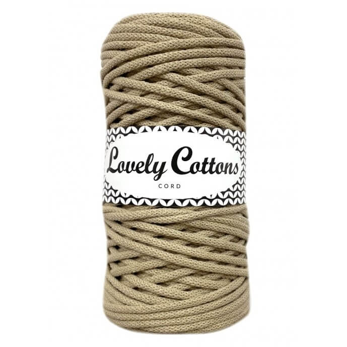 lovely cottons braided 3mm cord - linen