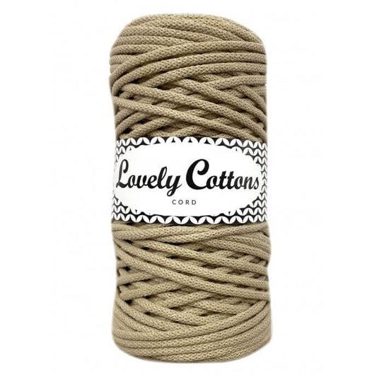 lovely cottons braided 3mm cord - linen