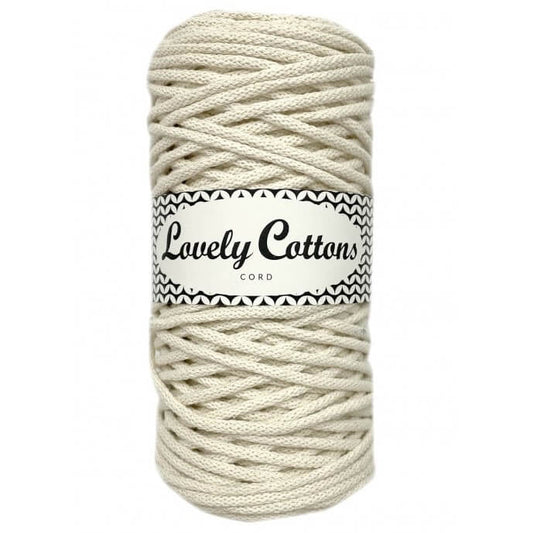 lovely cottons braided 3mm cord - natural