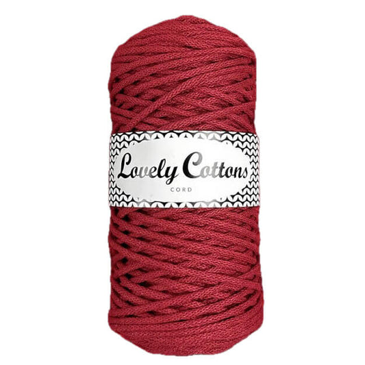 Recycled Cotton Braided 3mm Cord - Persian Red