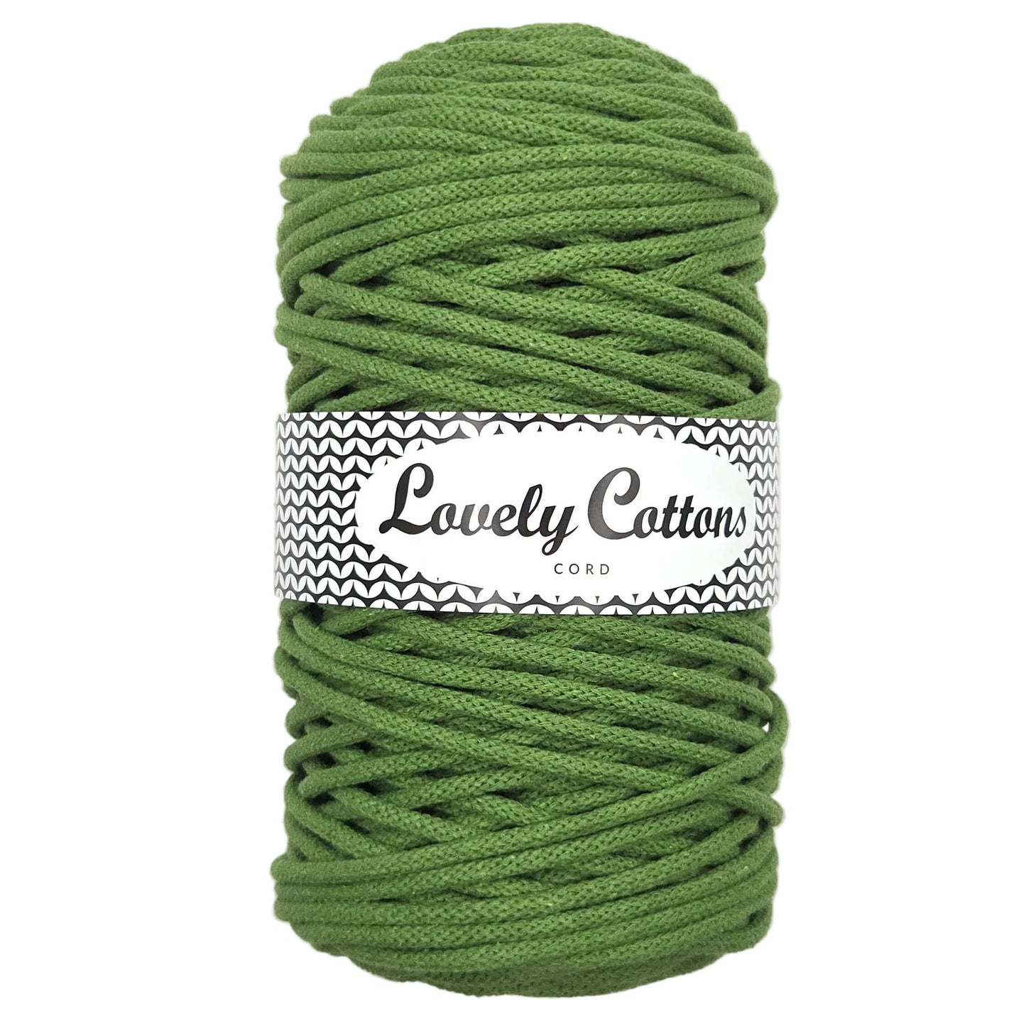 lovely cottons braided 5mm cord in avocado
