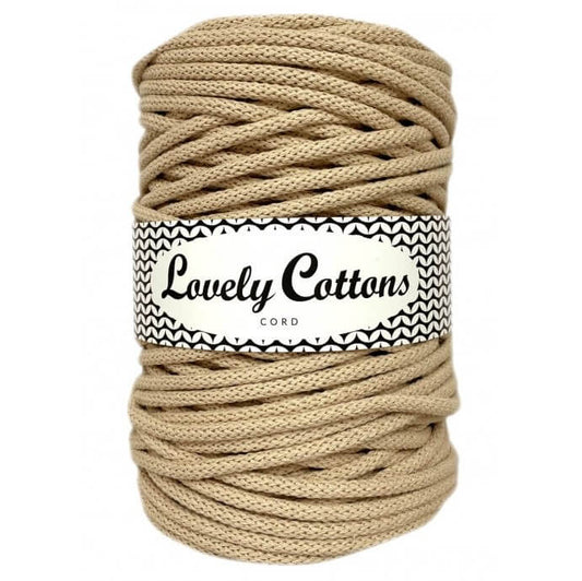 lovely cottons braided 5mm cord in beige