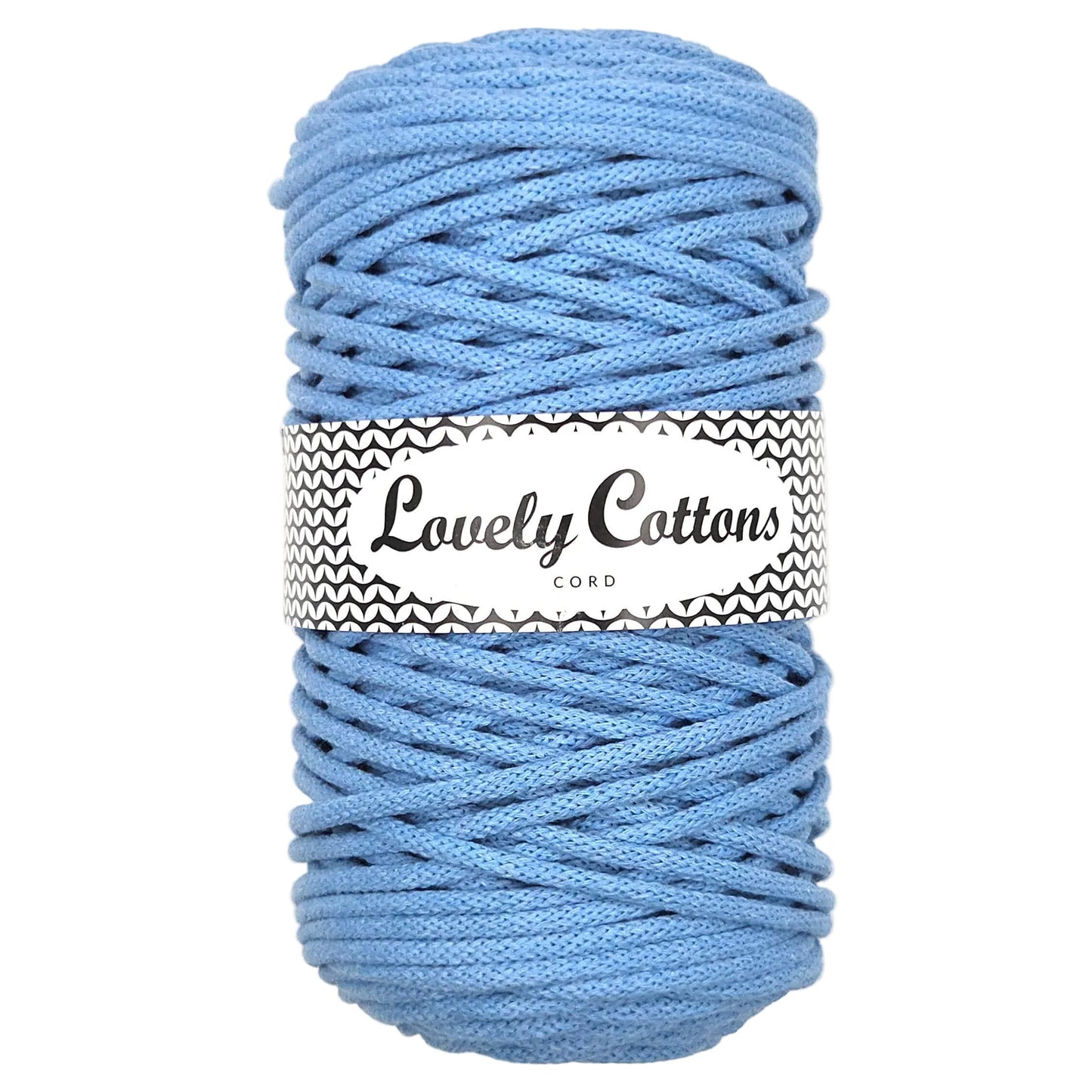 lovely cottons braided 5mm cord in blue
