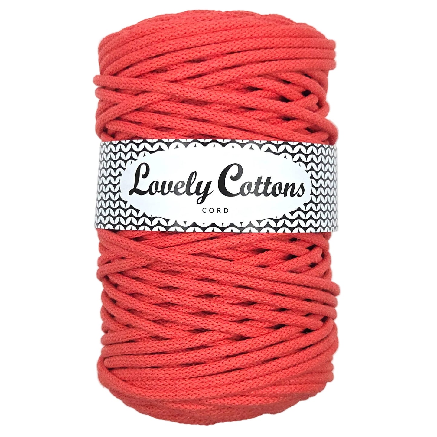 lovely cottons braided 5mm cord in coral