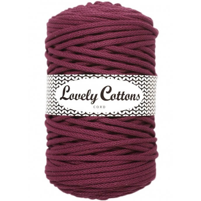 lovely cottons braided 5mm cord in dark rose