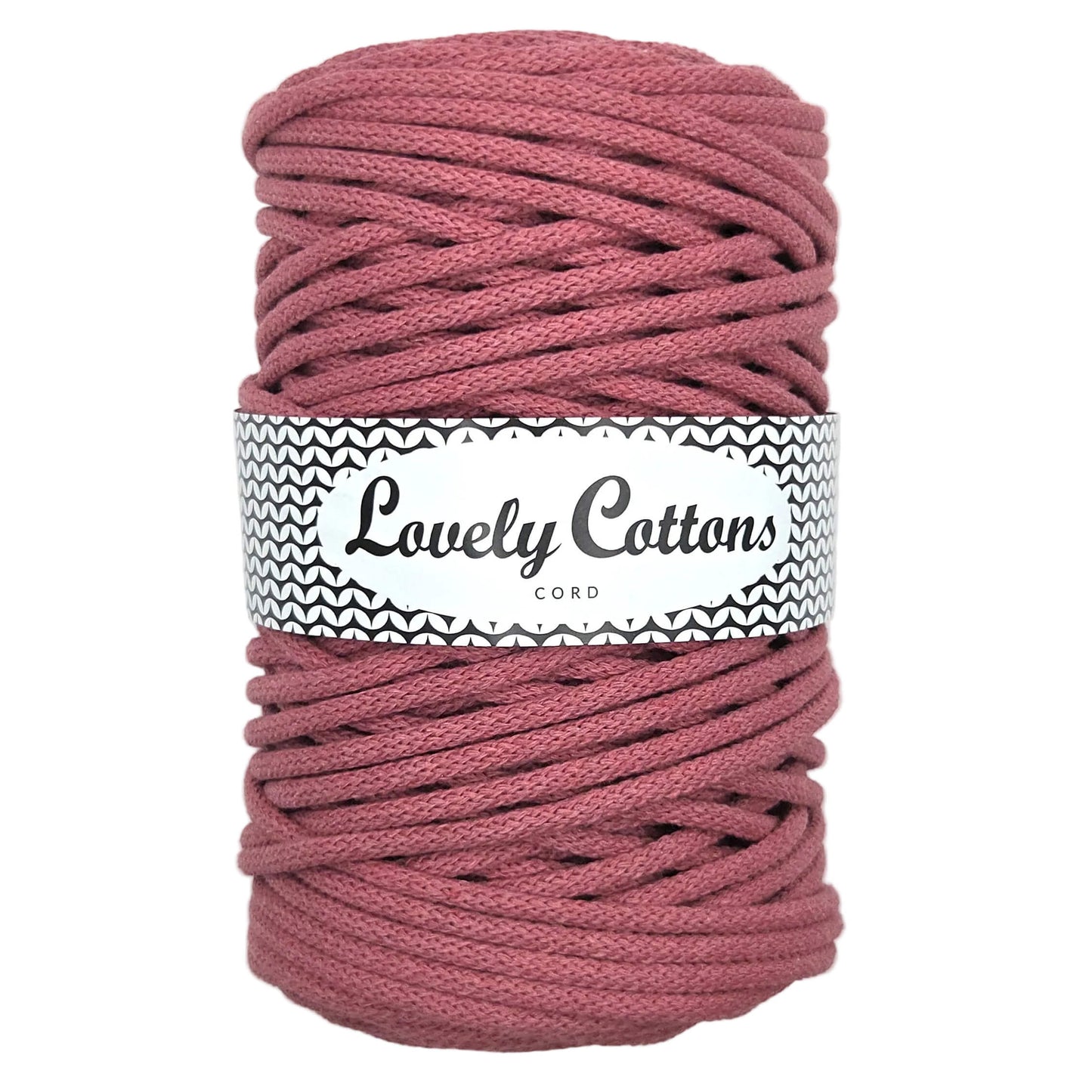 lovely cottons braided 5mm cord in dusty rose