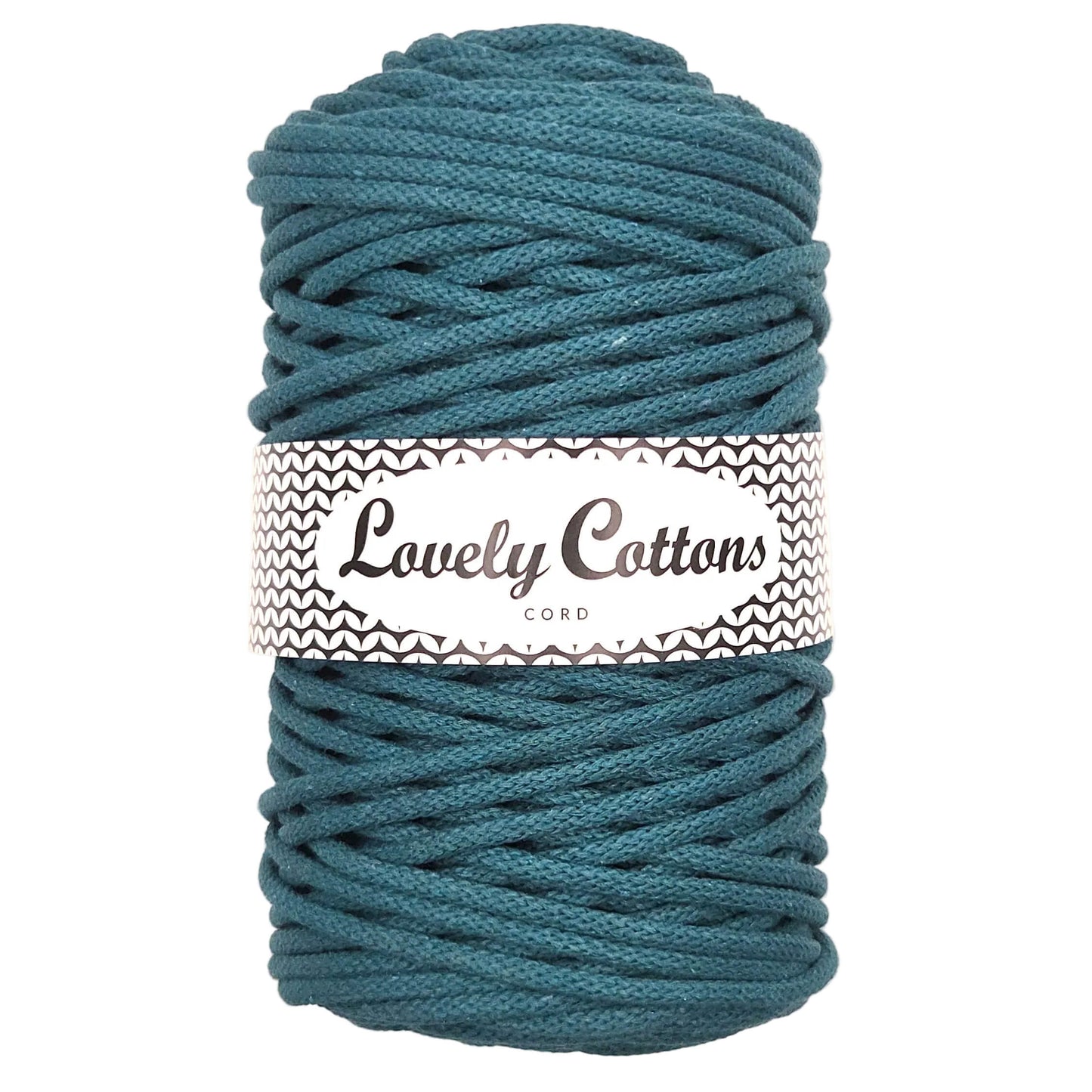 Recycled Cotton Braided 5mm Cord in ocean