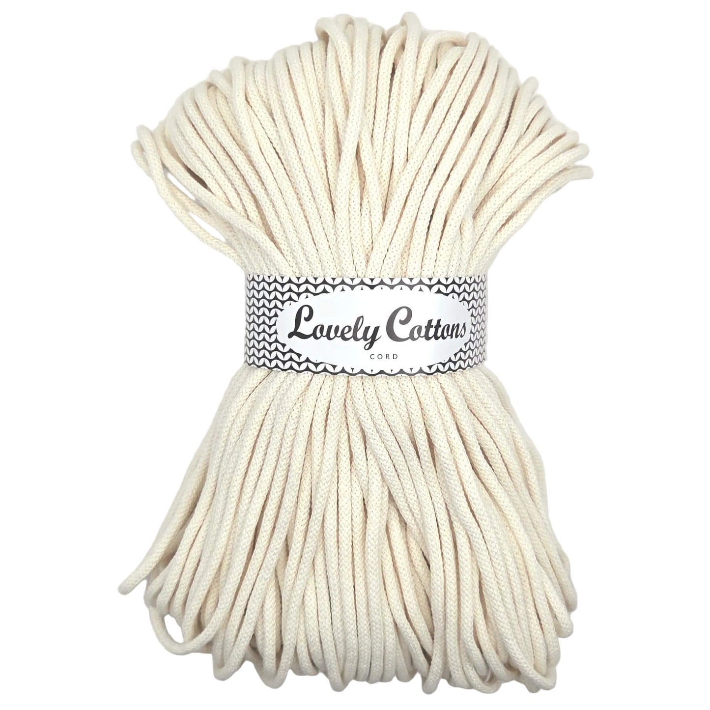 Lovely Cottons braided 5mm soft all cotton cord