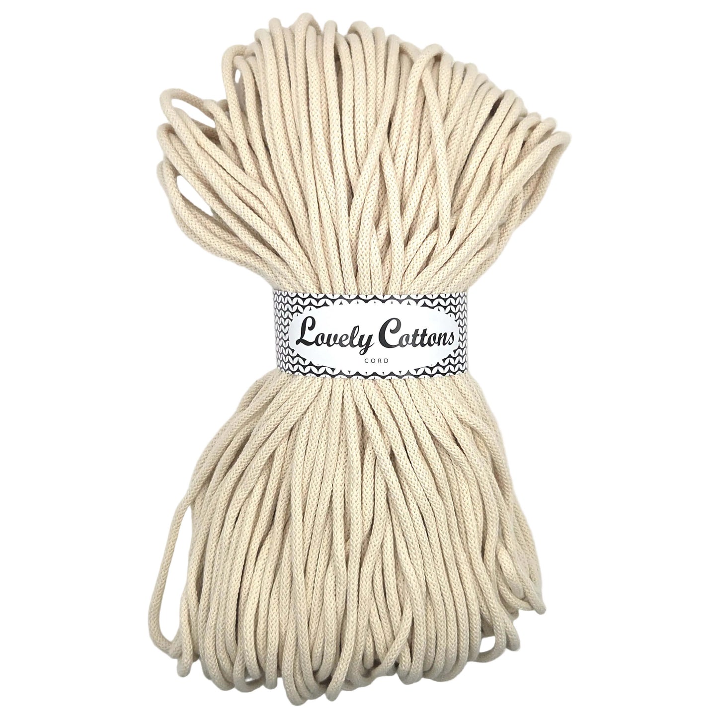 Lovely Cottons braided 5mm soft all cotton cord