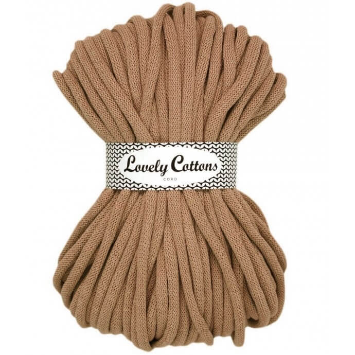 lovely cottons braided 9mm cord - oak