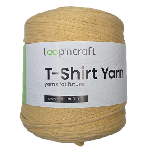 recycled cotton t-shirt yarn in maize