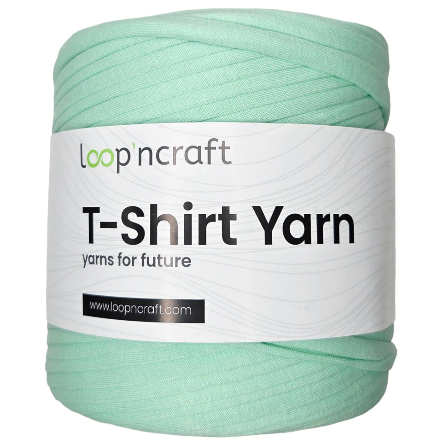 recycled cotton t-shirt yarn in medium mint
