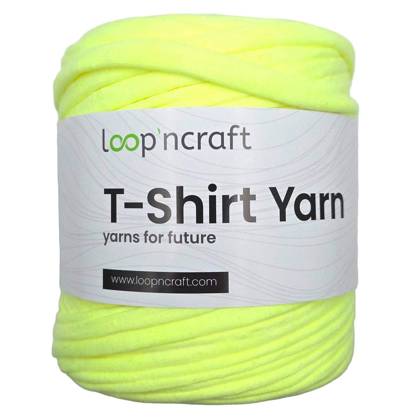 recycled cotton t-shirt yarn in neon green