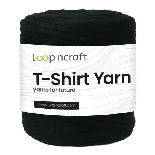 recycled cotton t-shirt yarn in black