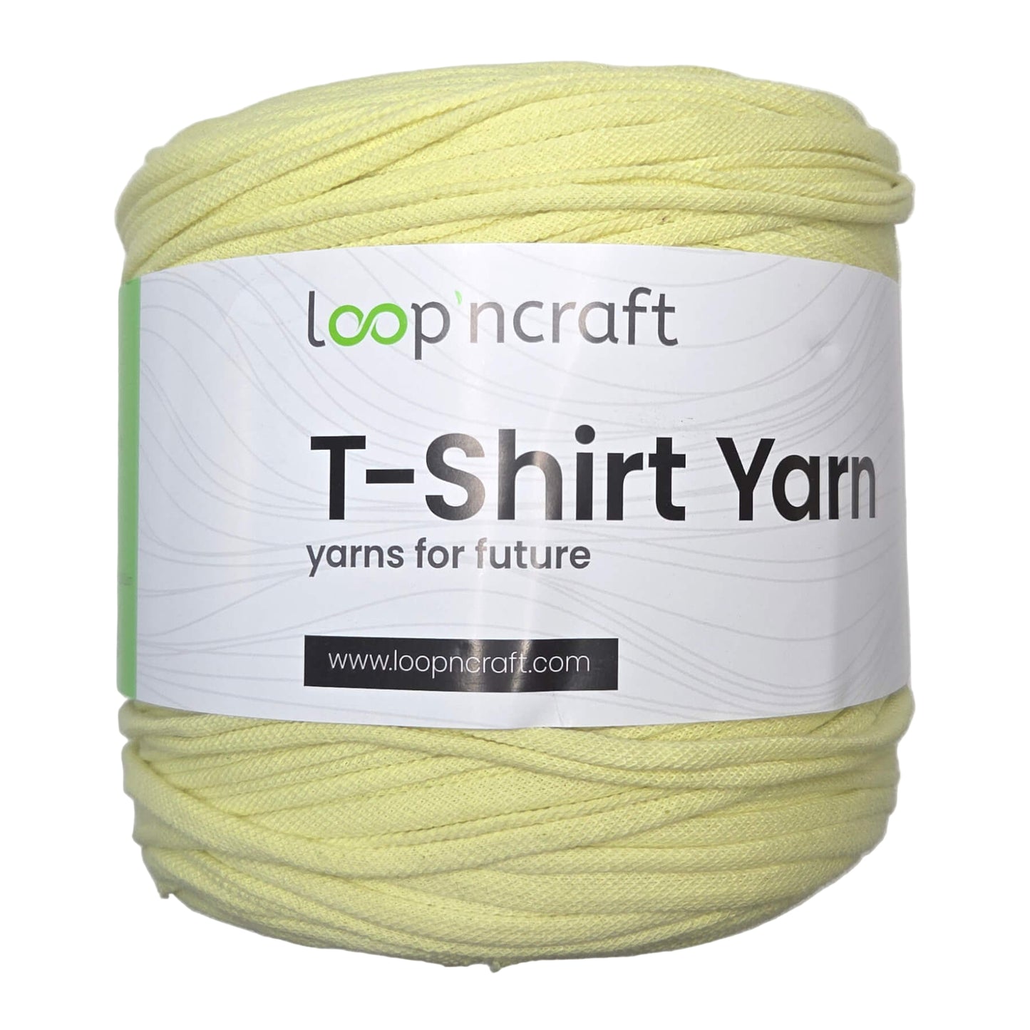 recycled cotton t-shirt yarn in pastel green