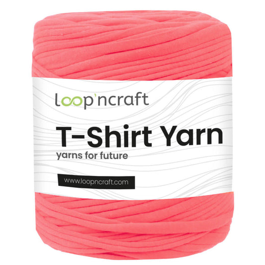 recycled cotton t-shirt yarn in peach