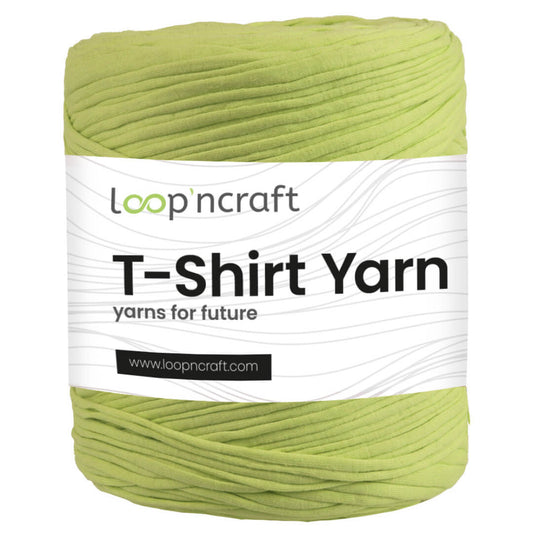 recycled cotton t-shirt yarn in pear green