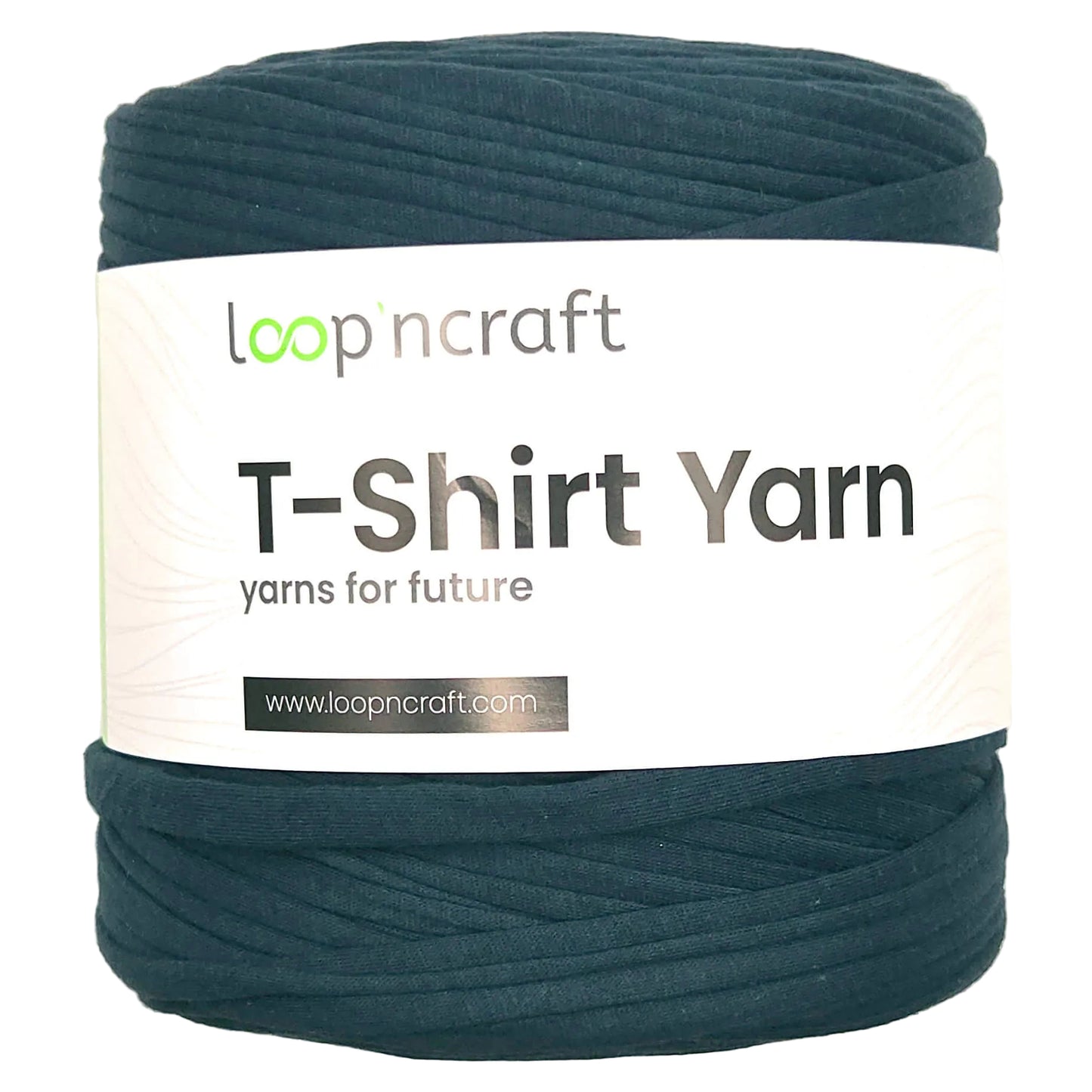recycled cotton t-shirt yarn in petrol