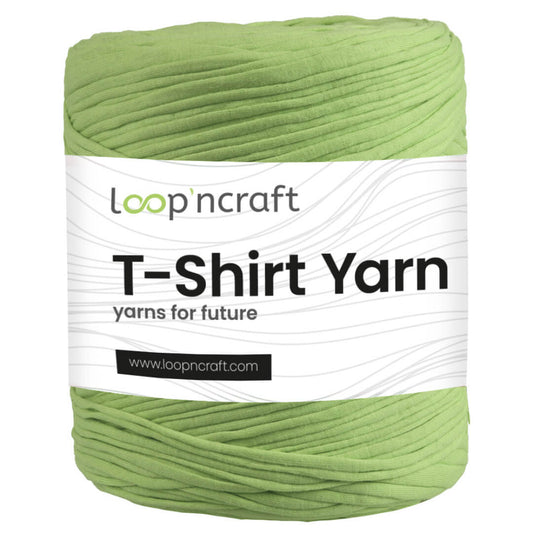 recycled cotton t-shirt yarn in pistachio