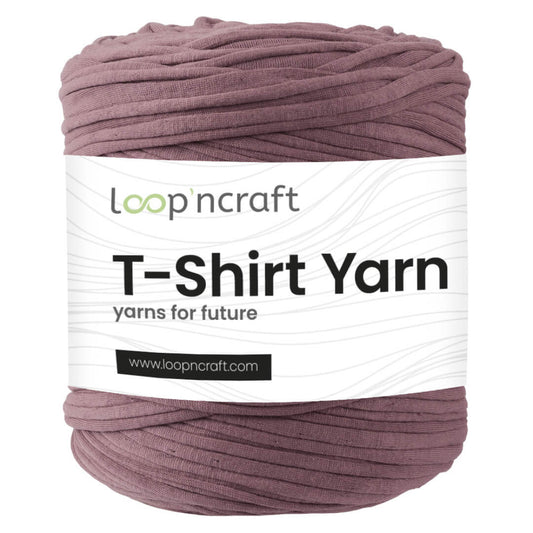 recycled cotton t-shirt yarn in rosewood
