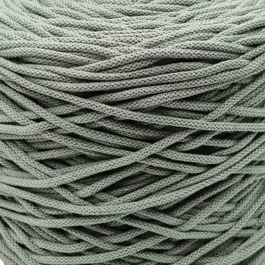 lovely cottons 5mm braided cord sage green