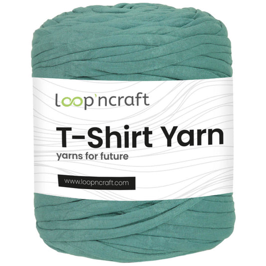 recycled cotton t-shirt yarn in sea breeze