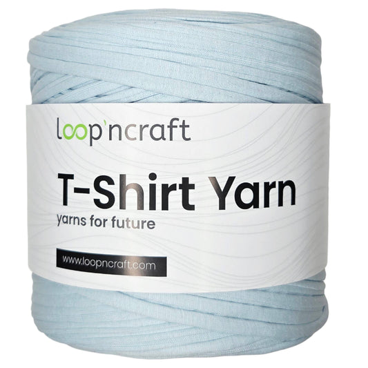 recycled cotton t-shirt yarn in sky blue