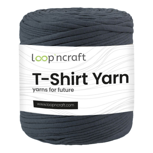 recycled cotton t-shirt yarn in steel