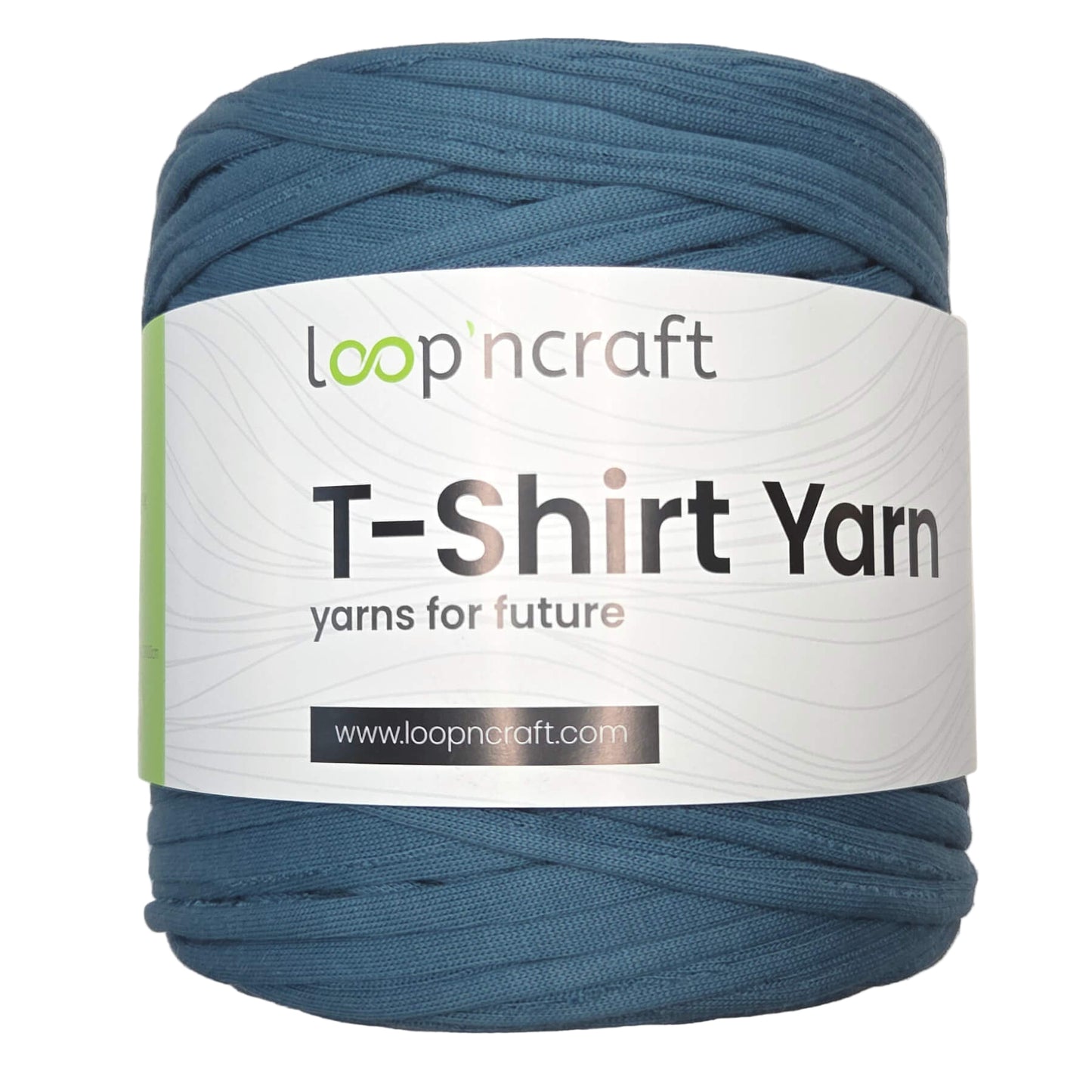 recycled cotton t-shirt yarn in storm blue
