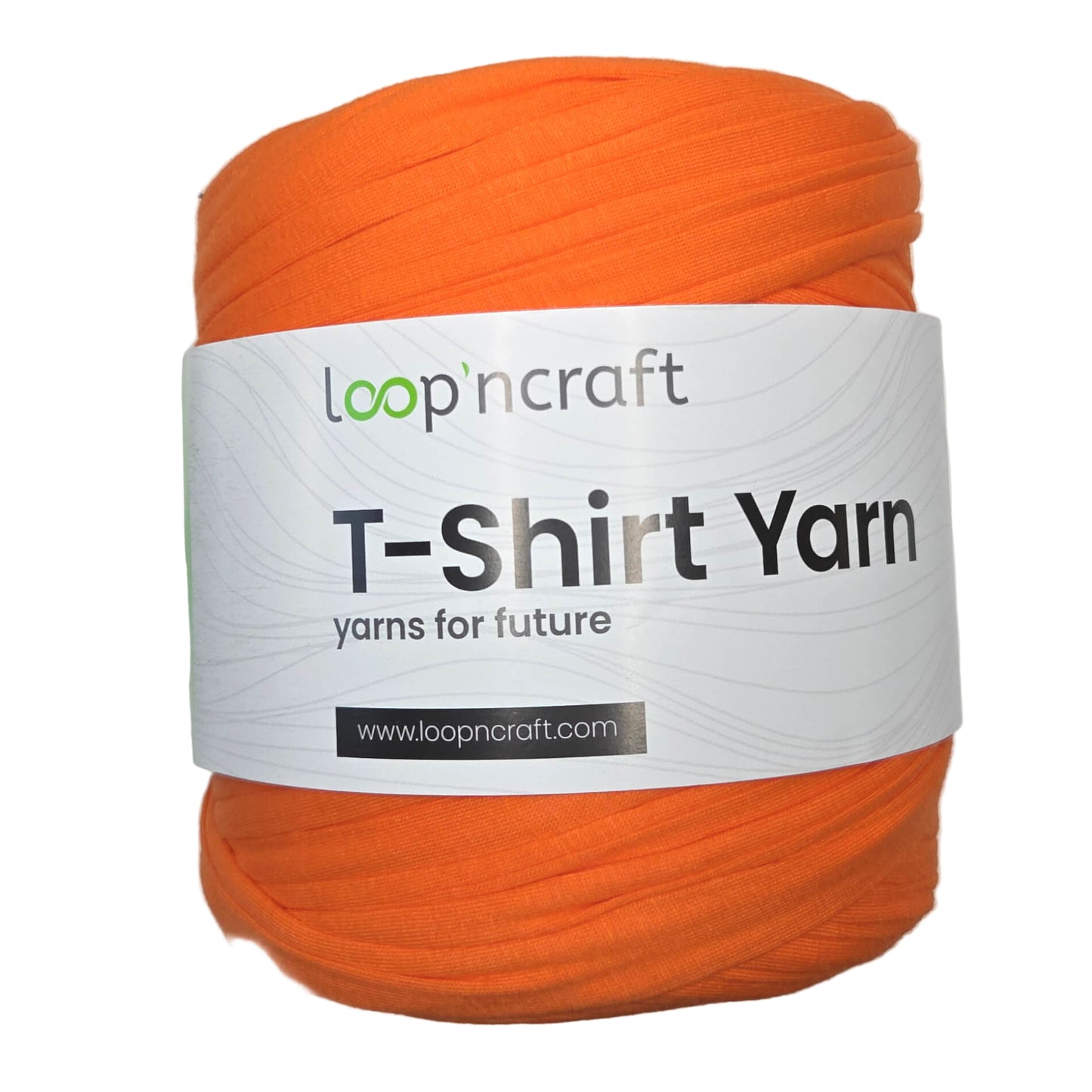 recycled cotton t-shirt yarn in tangerine